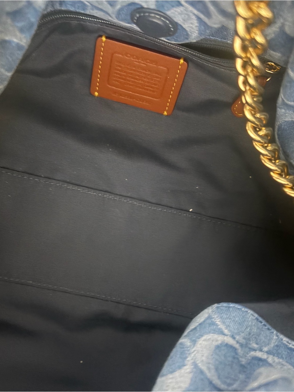Coach Denim Faye Large Bag - Picture 5 of 5